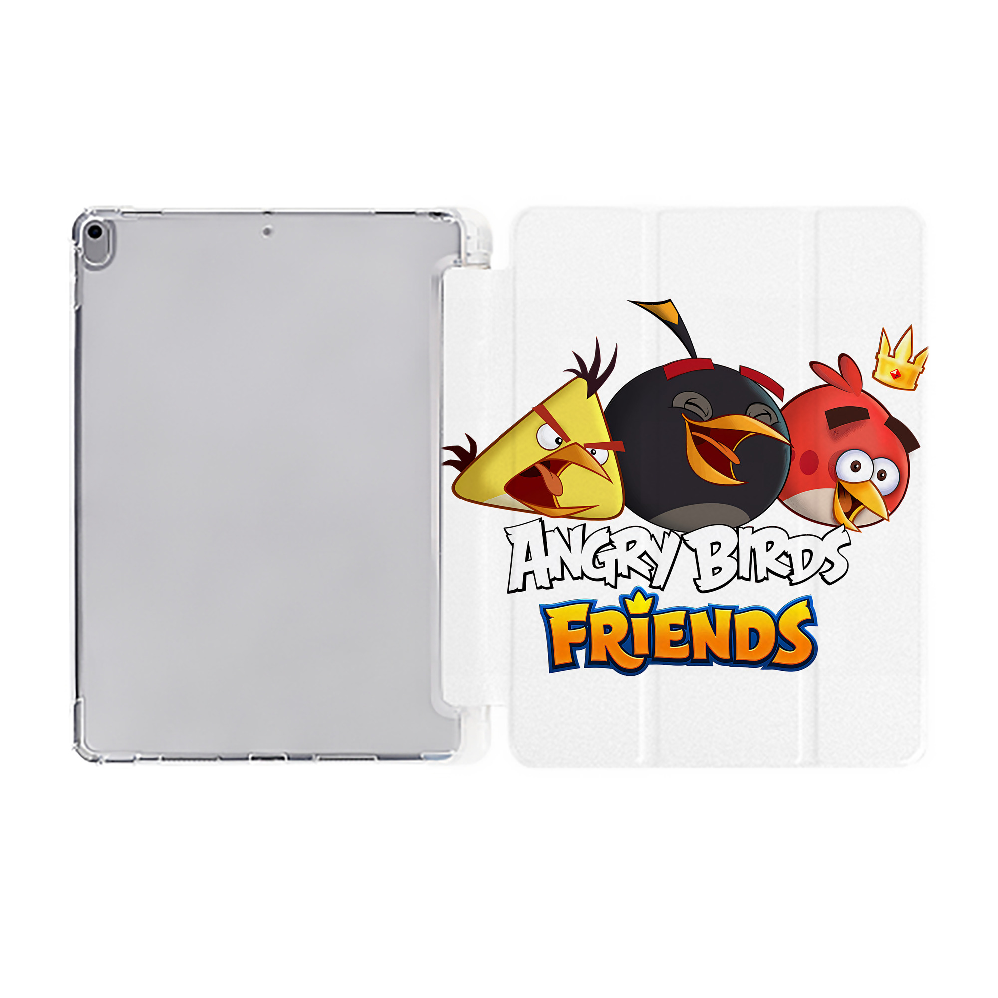 （画像用） Angry Birds アングリーバード IPad ケース ペン収納付き 三つ折りスタンド PUレザー×シリコン 対応機種9.5/10.5/10.9インチ
